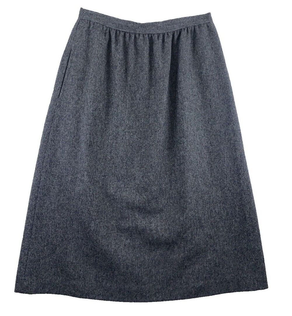 VTG ILGWU Wool Blend Pockets Lined Skirt Career Preppy Evan Picone Women's 12